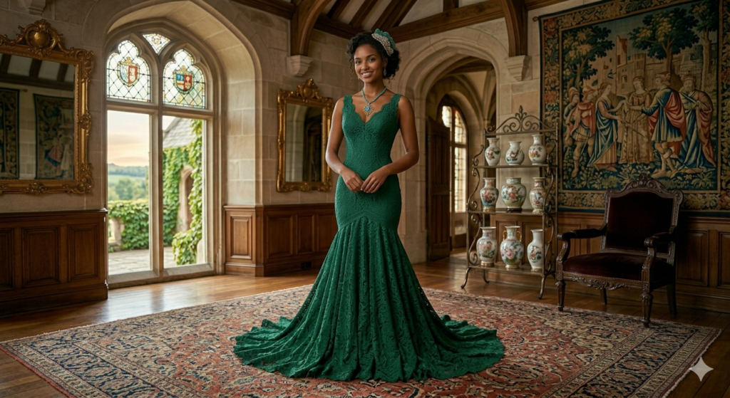  Elegant Lace Mermaid Gown crochet