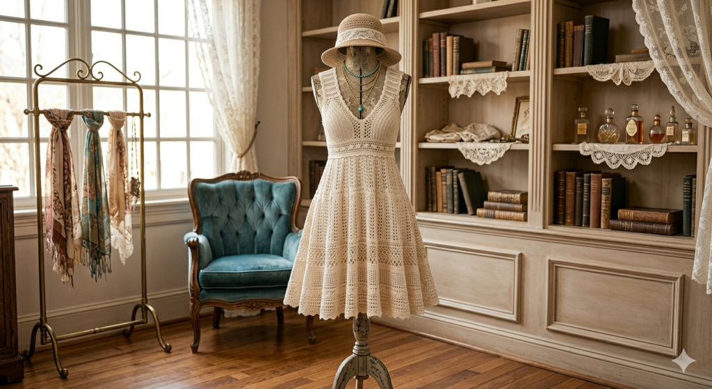 The Vintage Flare Mini Dress crochet
