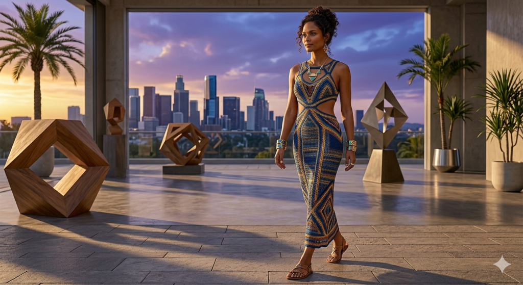 The Geometric Cut-Out Bodycon crochet
