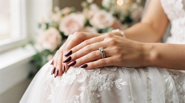 22 Jaw-Dropping Burgundy Nail Art for Weddings to Copy This Season