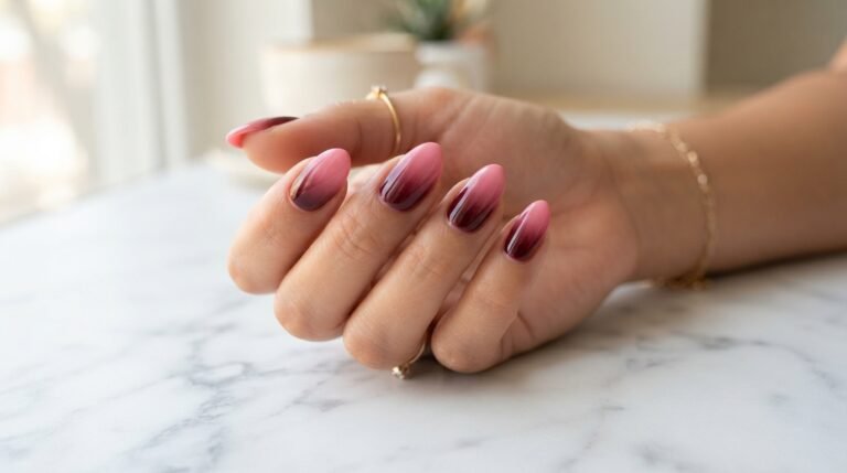 How to Create Maroon Ombre Nails with a Seamless Gradient