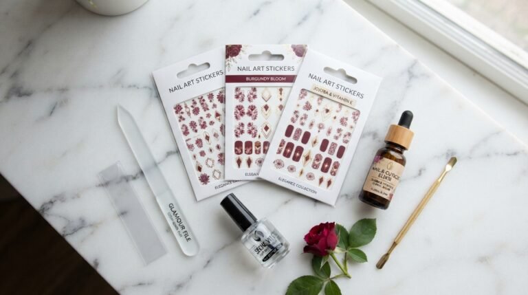 How to Apply Burgundy Nail Art Stickers for an Effortless Manicure