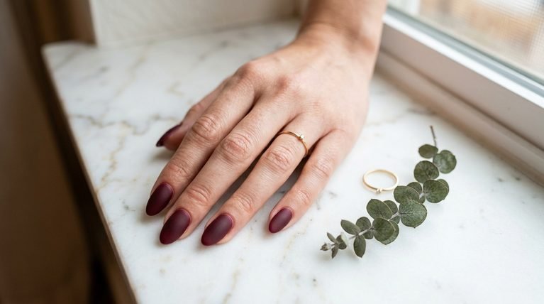 26 Trendy Burgundy Matte Nail Art Designs for a Modern Edge