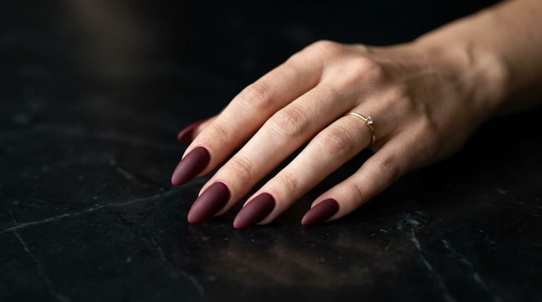 26 Trendy Maroon Matte Nail Art Designs for a Sleek Modern Edge